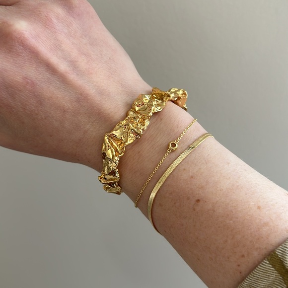 NEW Amber Sceats 24k Gold Plated Emery Cuff Bracelet Anthropologie NWT - Picture 5 of 8